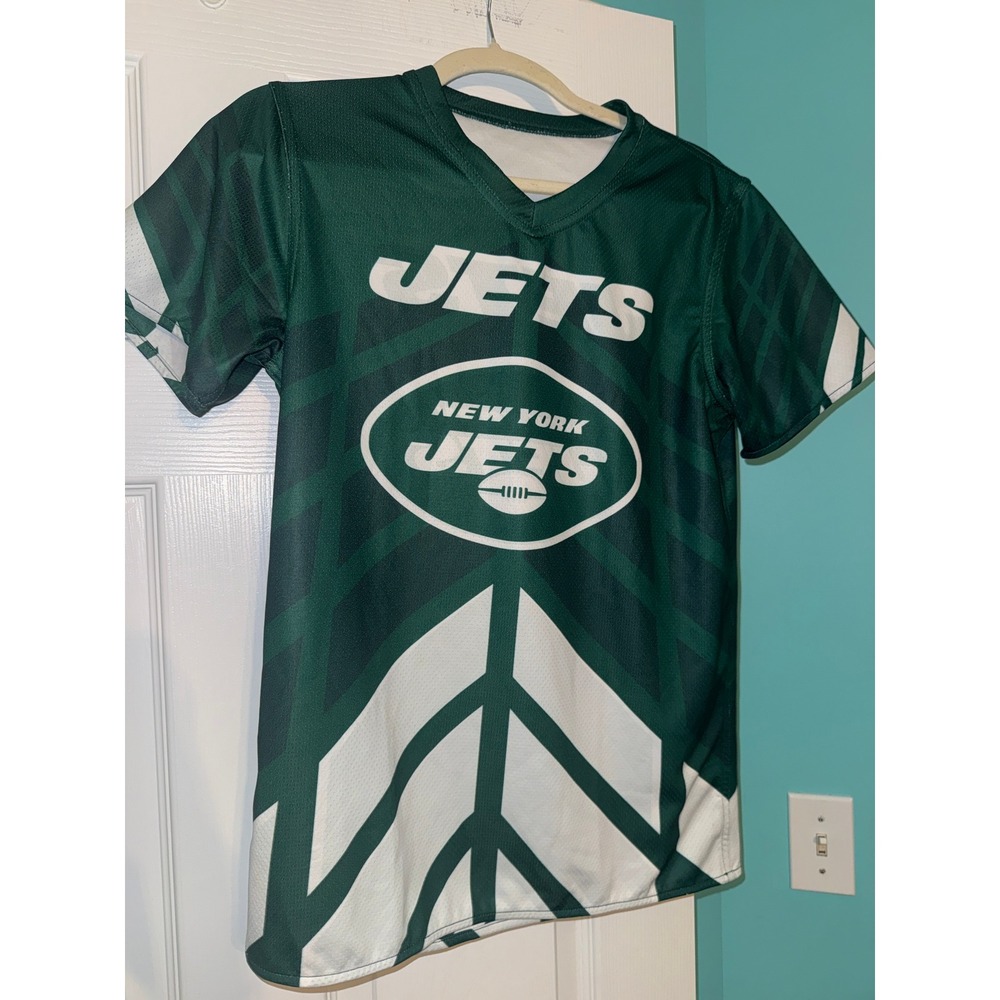 NFL Flag Football New York Jets Youth XL Jersey Green White Dry-Excel Shirt